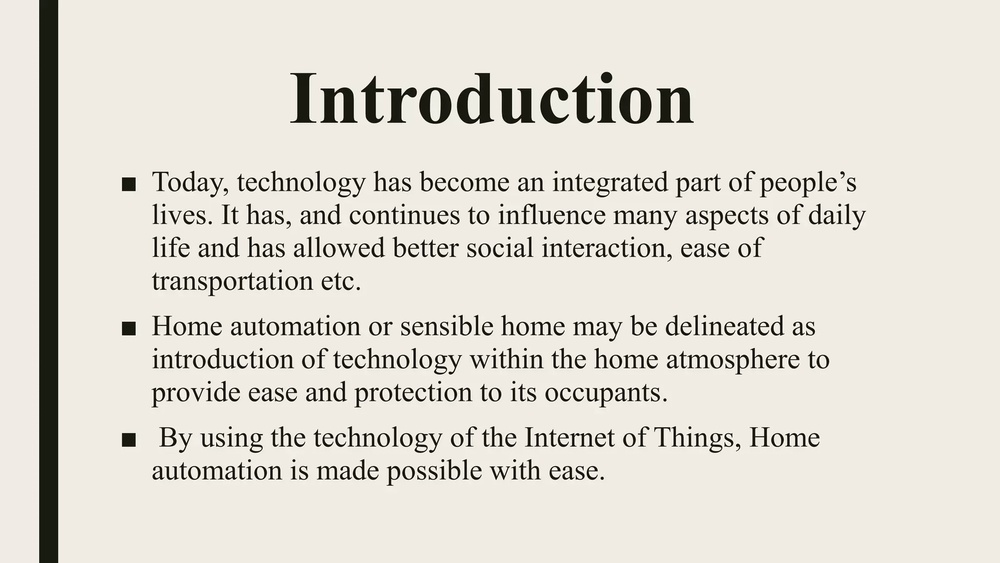 Introduction to Smart Home Technology